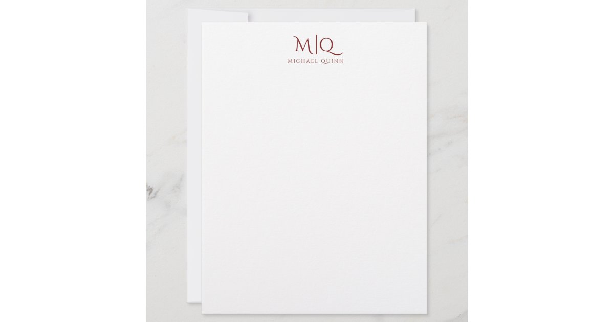 Intials Red Handsome Red Monogram Decorative Initials Name Letterhead | Zazzle