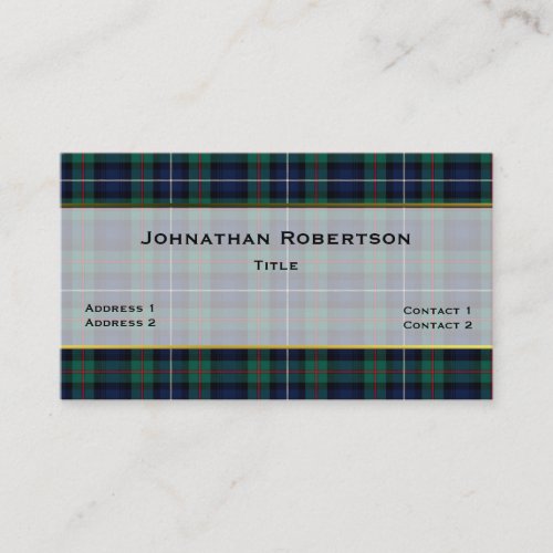 Handsome Robertson Plaid Custom Business Card