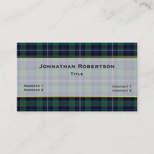 Customizable Handsome Robertson Plaid Custom Business Card