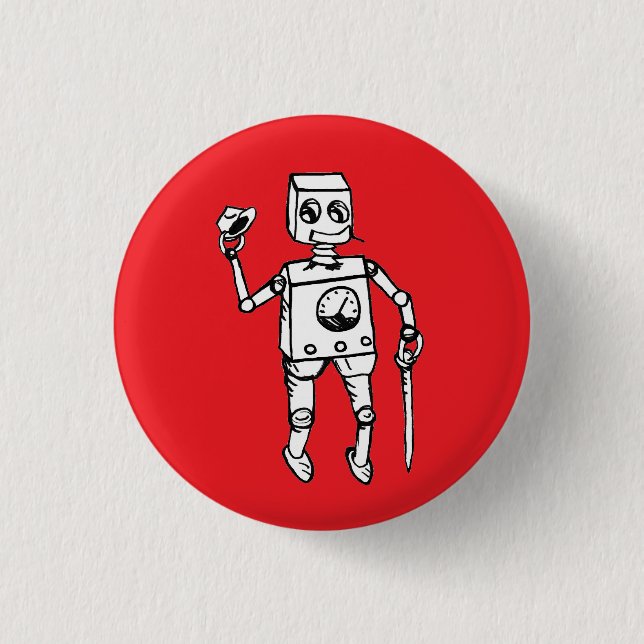 Handsome Robot by Fred Wilder on Red Button (Front)