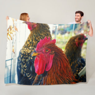 Handsome Rooster Fleece Blanket