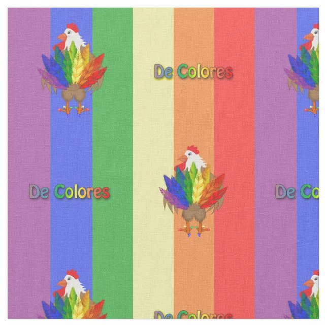 Handsome Rooster with De Colores Fabric (Close Up)