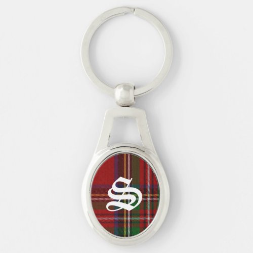 Handsome Royal Stewart Plaid Monogram Key Chain