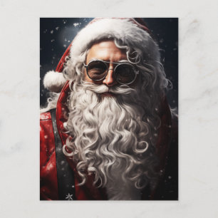 Handsome Santa Portrait Holiday Postcard