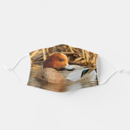Handsome Stranger Eurasian Wigeon Duck at the Pond Adult Cloth Face Mask