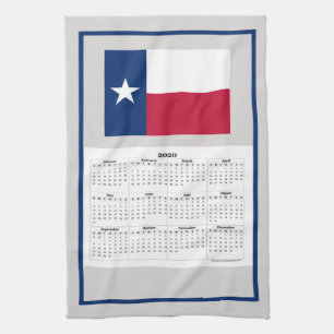 Handsome Texas State Flag Calendar Towel