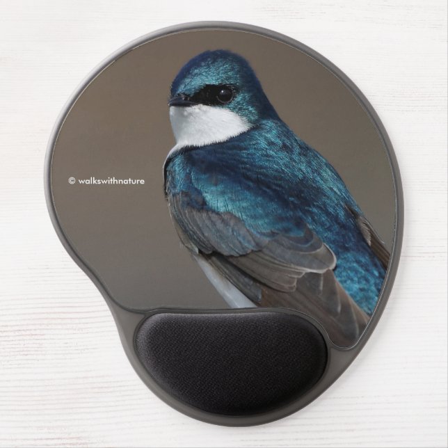 Handsome Tree Swallow Songbird on a Wire Gel Mouse Pad (Front)