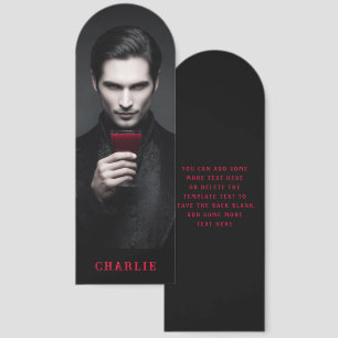 Handsome vampire drinking blood dark fantasy bookmarks