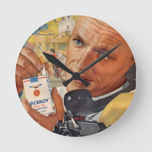 handsome Viceroy smoker Round Clock (Front)