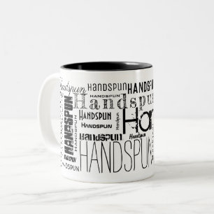 HANDSPUN! Typography Word Cloud Two-Tone Coffee Mug