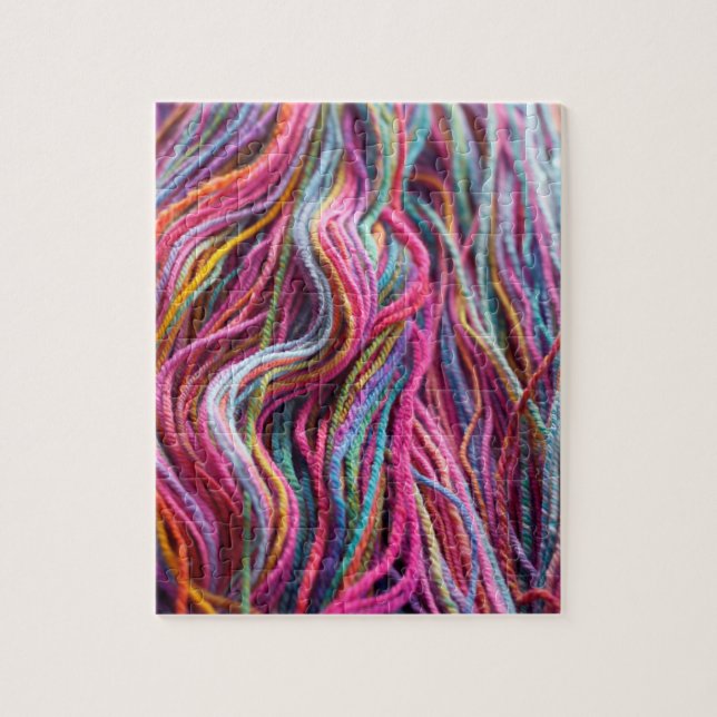 Handspun Yarn Knitting Pink Magenta Jigsaw Puzzle (Vertical)