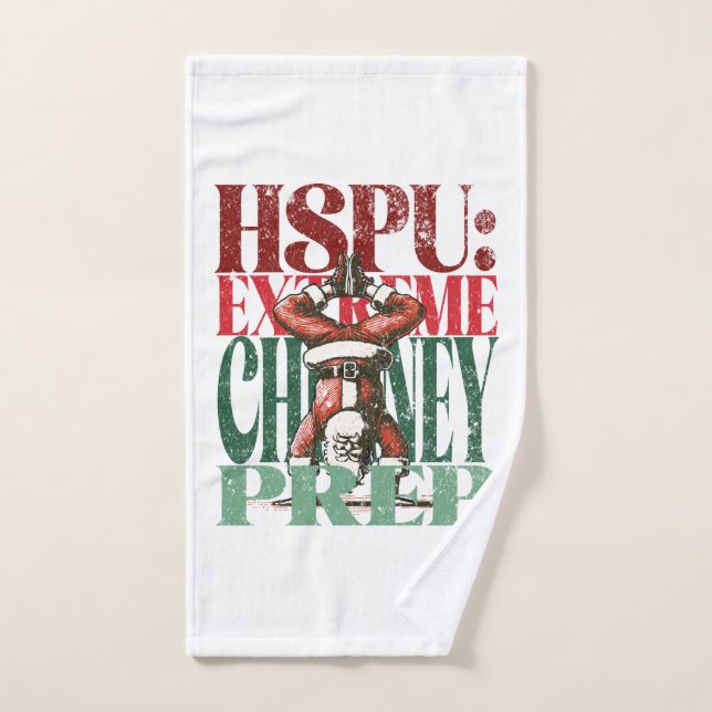 Handstand PushUp Fun Christmas Version Fitness Hand Towel (Hand Towel)