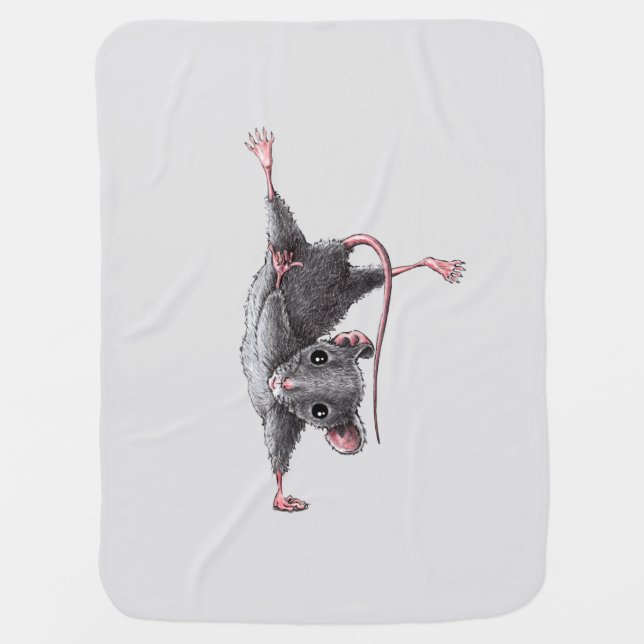 Handstand Rat Baby Blanket (Front)