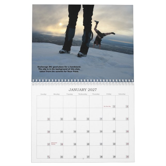 HANDSTANDS in ALASKA 2012 Calendar (Jan 2027)