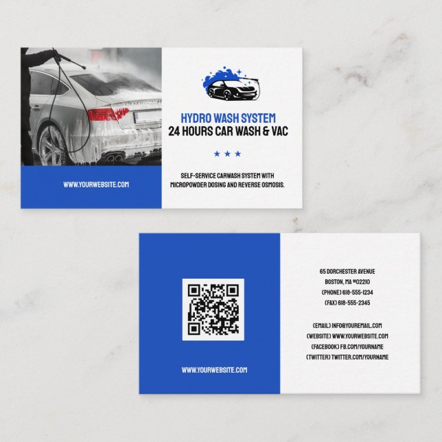 Handwash Services | Car wash Business Card (Front/Back)