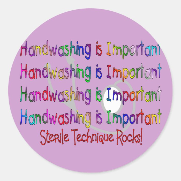 Handwashing is Important  Student Nurse Round Stickers