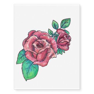 Handwater color pink temporary tattoos