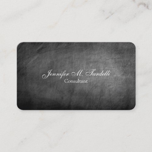 Handwrite Minimalist Grey Chalkboard Professional Business Card