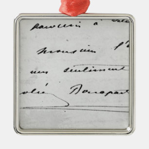 Handwriting and Signature Metal Ornament