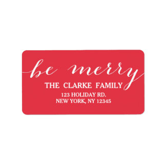 Handwriting Be Merry | Holiday Address Label