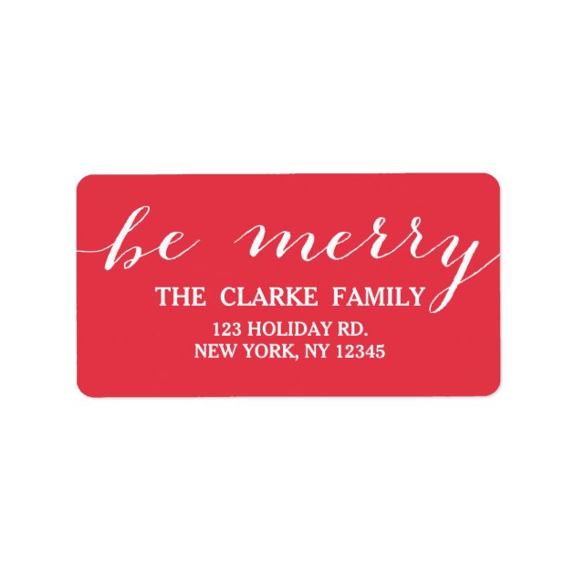 Handwriting Be Merry | Holiday Address Label