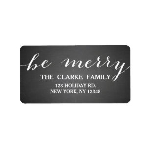 Handwriting Be Merry   Holiday Address Label