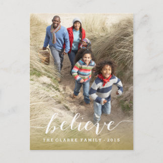 Handwriting Believe | 2015 Holiday Photo Postcard