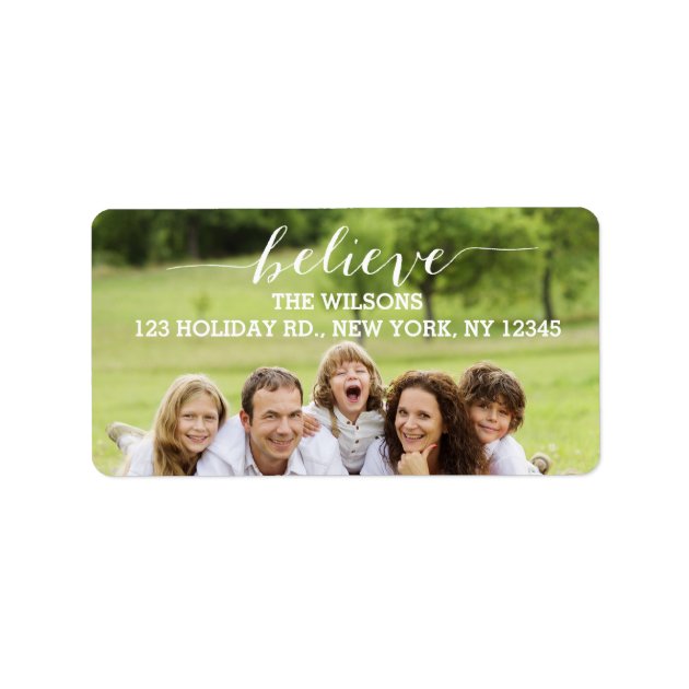 Handwriting Believe | Holiday Photo Address Labels