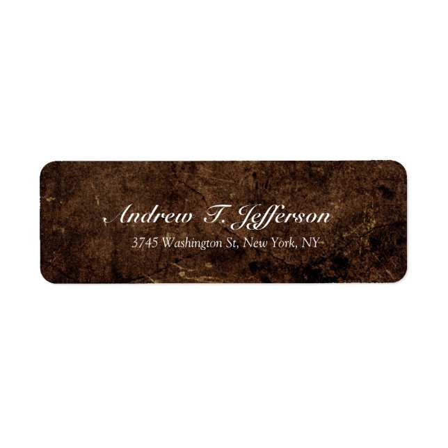 Handwriting Brown Stone Professional Easy To Edit Label (Front)