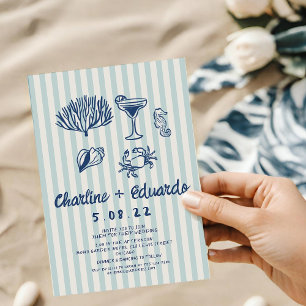 Handwriting Coast Retro Wedding invitation