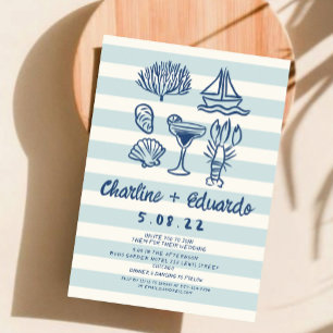 Handwriting Coast Retro Wedding invitation