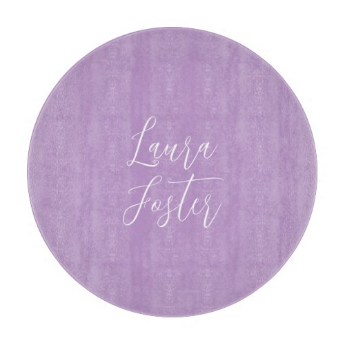 Handwriting Elegant Name Lilac Color Cutting Board