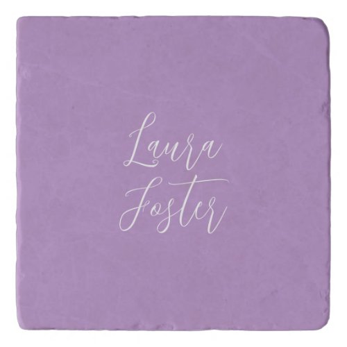 Handwriting Elegant Name Lilac Color Trivet