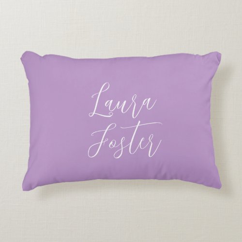 Handwriting Elegant Name Lilac  Pink Color Accent Pillow