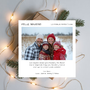 Handwriting Feliz Navidad Christmas Photo Holiday Card