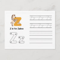Handwriting FlashCards for Kindergarten | Z |
