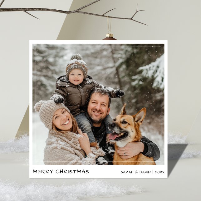 Handwriting Funny Dog Family Photo Christmas Cards (Creator Uploaded)