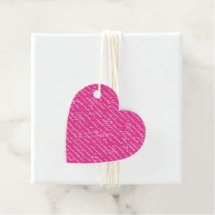 Handwriting Heart Pink Love Story Preppy Fun Favor Tags