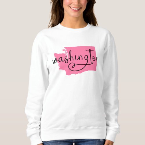 Handwriting Heart Washington in Pink Sweatshirt