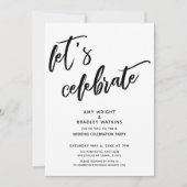 Handwriting Let's Celebrate Wedding Reception Invitation (Front)