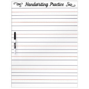 Handwriting & Lettering Practice Sheet Dry Erase Board