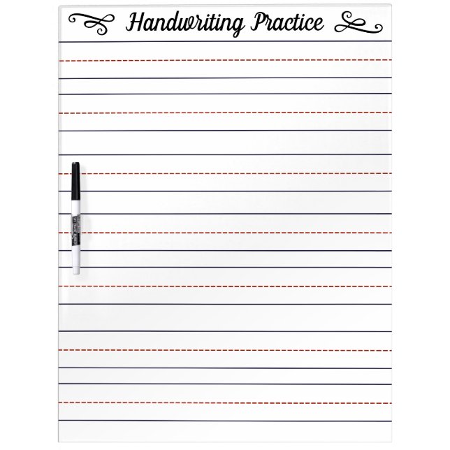Handwriting & Lettering Practice Sheet Dry Erase Board (Front)