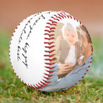 Handwriting Message Keepsake Father's Day 2 Photo Baseball