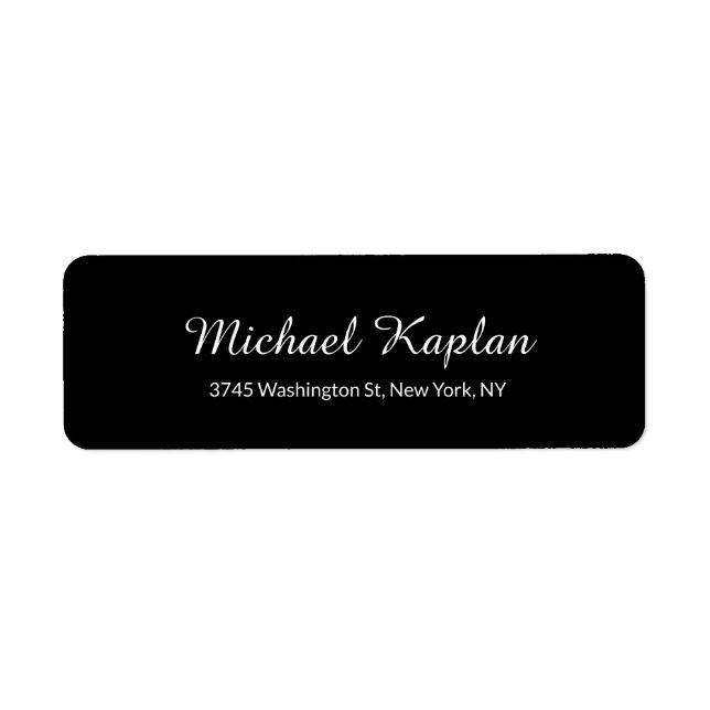Handwriting Minimalist Professional Black Classic Label (Front)