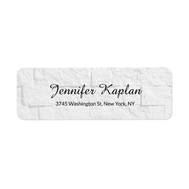 Handwriting Minimalist Professional Brick Wall Label (Front)