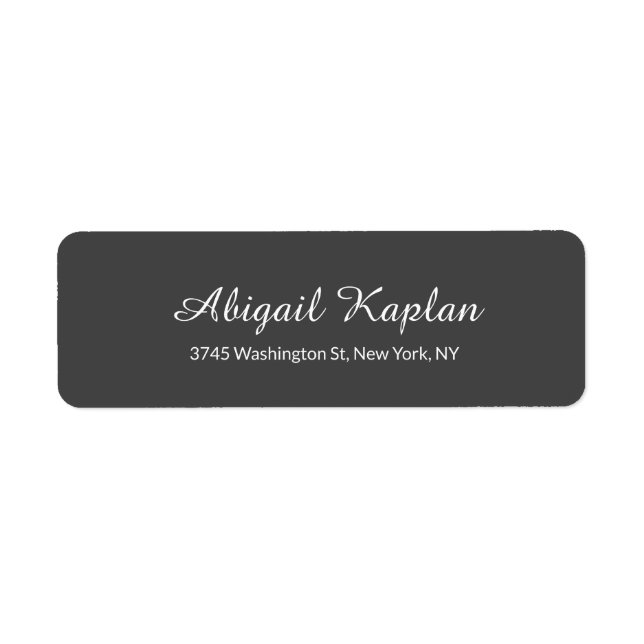 Handwriting Minimalist Professional Grey Classical Label (Front)