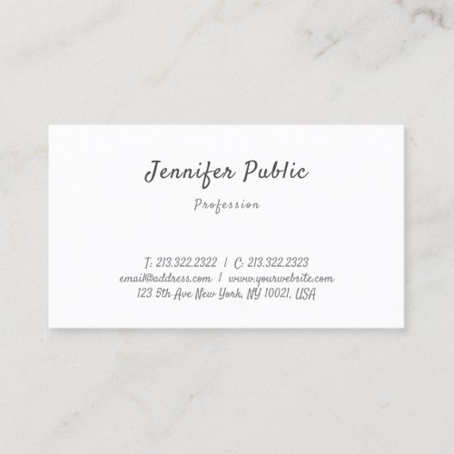 Handwriting Modern Elegant Minimalist Template Business Card