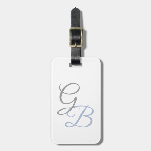 Handwriting modern plain bold monogram minimalist luggage tag