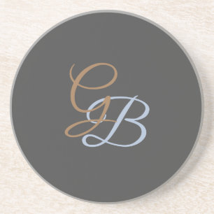 Handwriting modern plain monogram minimalist coaster