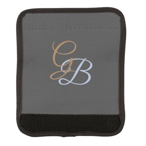 Handwriting modern plain monogram minimalist  luggage handle wrap